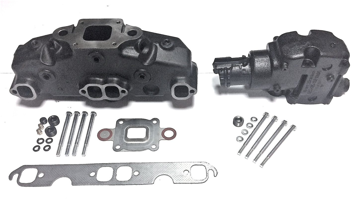 Mercruiser V8-5.0, 5.7, 6.2L Dry Joint Коллектор выхлопа + колено 7°, к-т 865735A03 + 864309T01