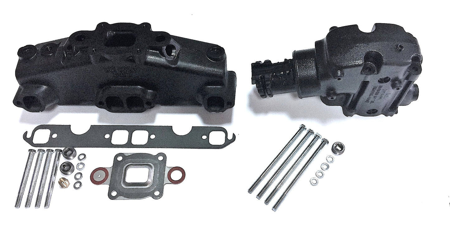 Mercruiser V8-5.0, 5.7, 6.2L Dry Joint Išmetimo kolektorius + alkūnė 14°, k-tas 865735A03 + 864591T02