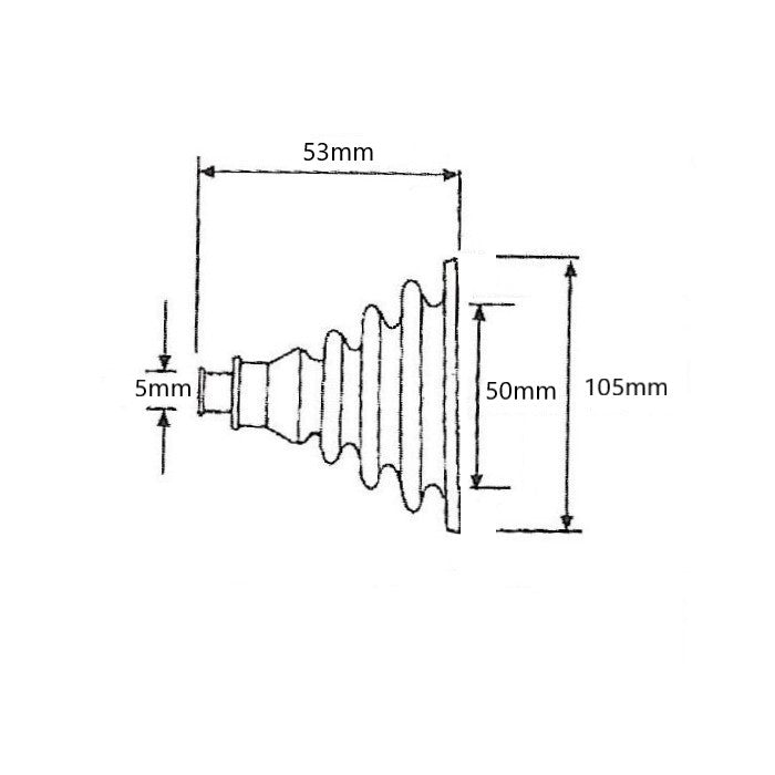 Guminė gofra valdimo kabeliui Ø105mm x 53mm