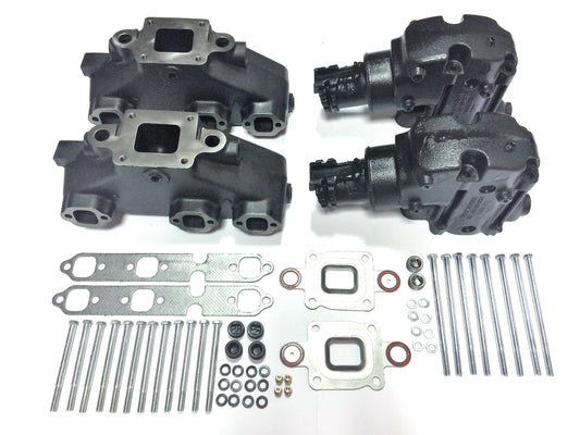 Mercruiser V6-4.3L Dry Joint Išmetimo kolektoriai + alkūnės 14°, pilnas k-tas 864612T01 + 864591T02 х 2