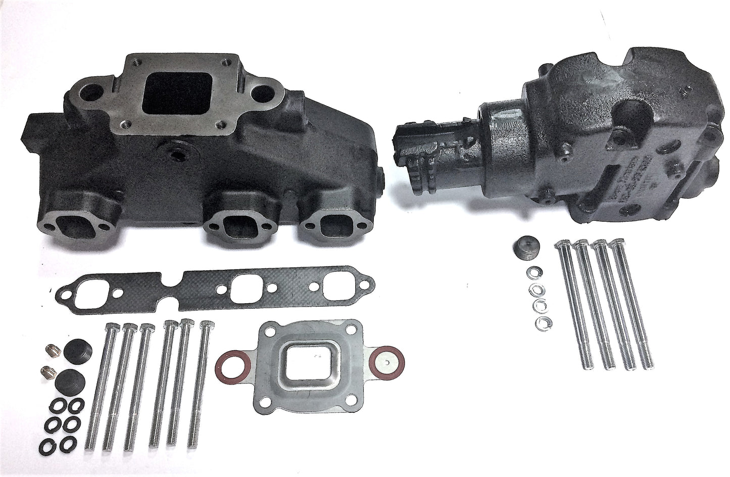 Mercruiser V6-4.3L Dry Joint Exhaust manifold + elbow 7°, set 864612T01 + 864309T01