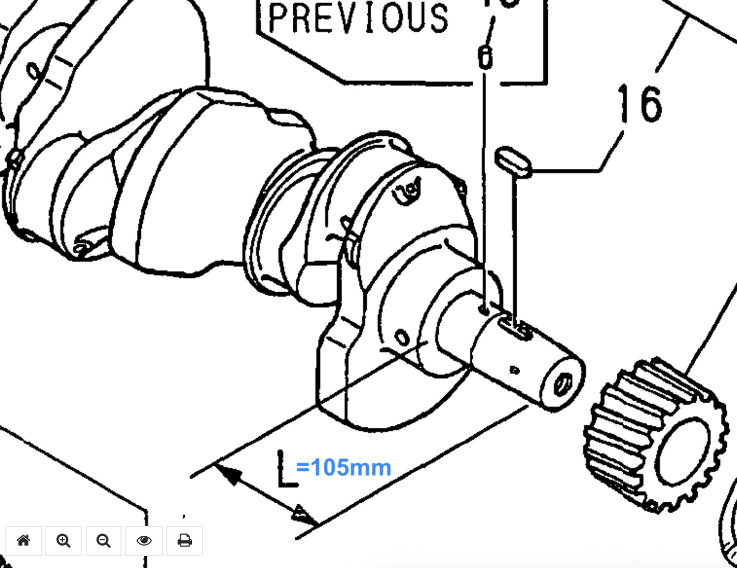 YANMAR 6LY 6LYA 6LYM Коленвал 719574-21700
