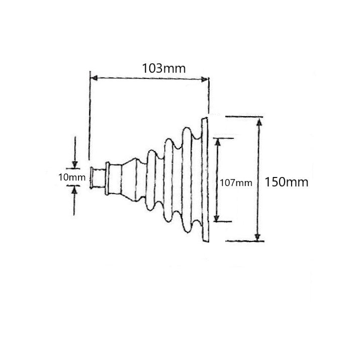 Guminė gofra valdimo kabeliui Ø150mm x 103mm