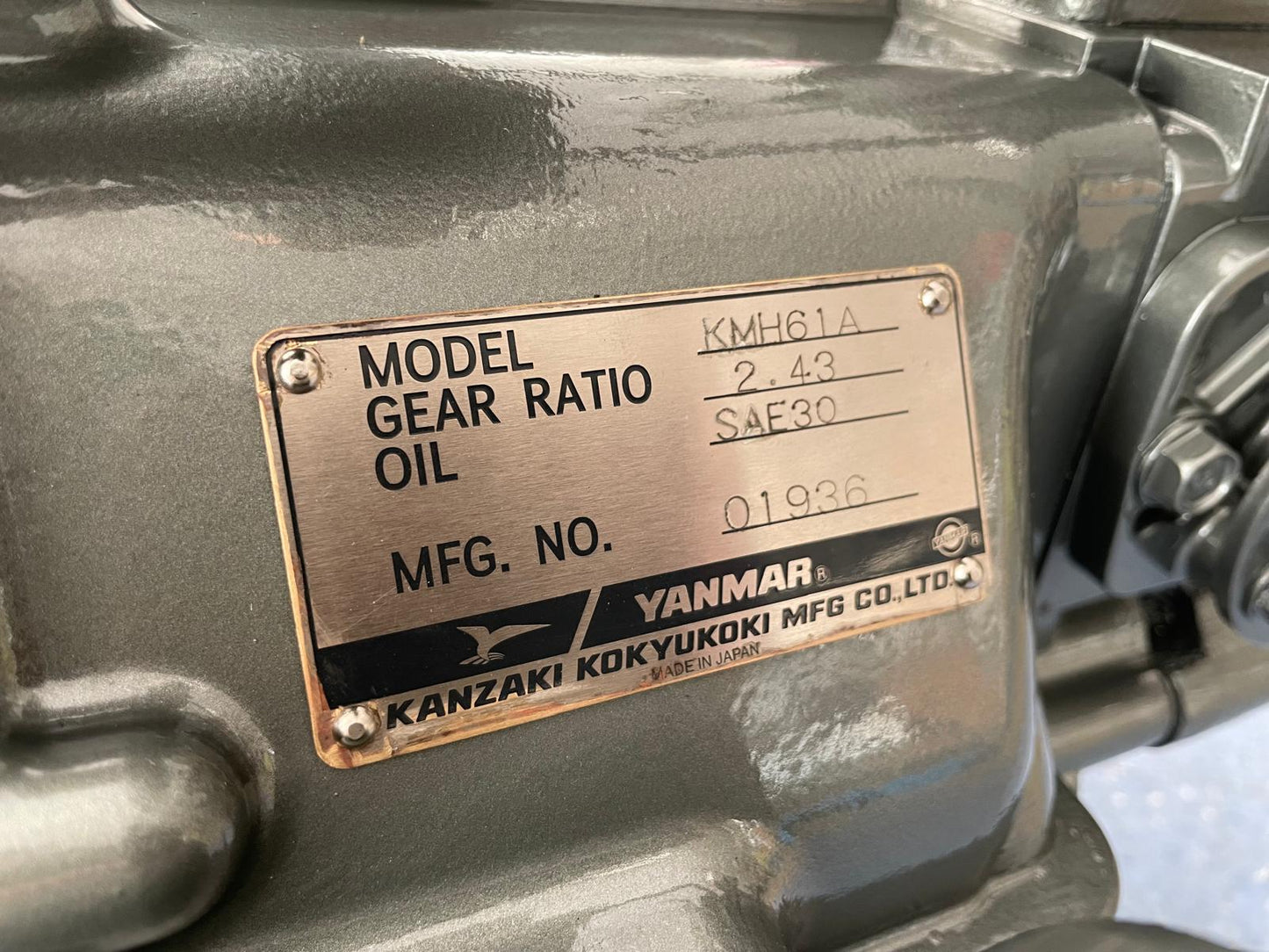 YANMAR Gearbox KMH61A, ratio 2.43:1