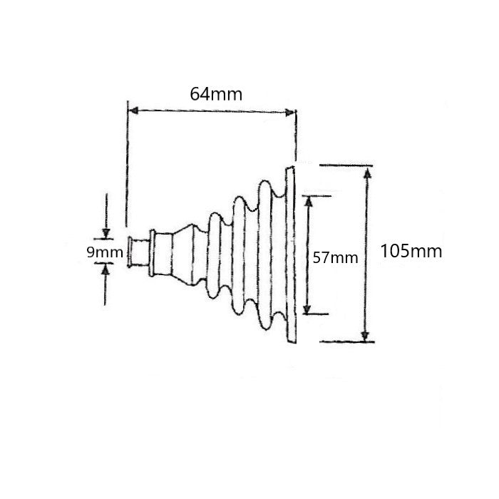 Гофра резиновая для проводки троса Ø105mm x 64mm