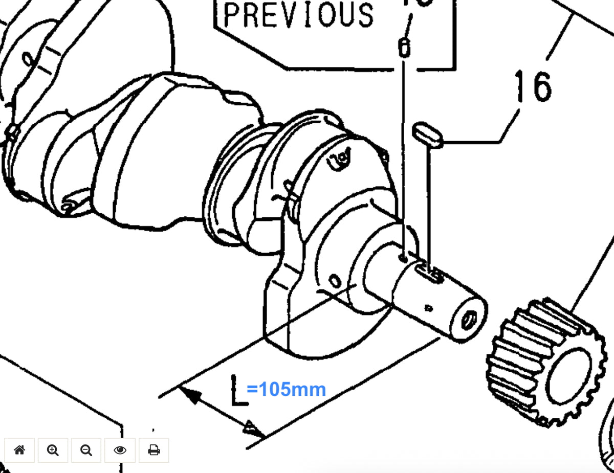 YANMAR 6LY 6LYA 6LYM Alkūninis Velenas 719574-21700