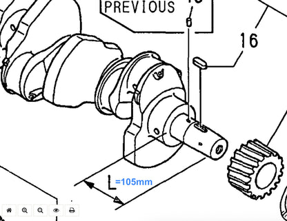YANMAR 6LY 6LYA 6LYM Alkūninis Velenas 719574-21700