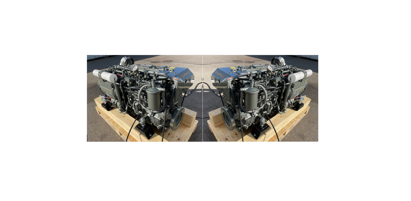 2 x YANMAR 6LY2A-STP 440AG prie 3.300 aps/min Pora variklių