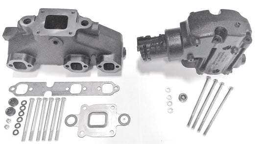 Mercruiser V6-4.3L Dry Joint Коллектор выхлопа + колено 14°,  к-т 864612T01 + 864591T02